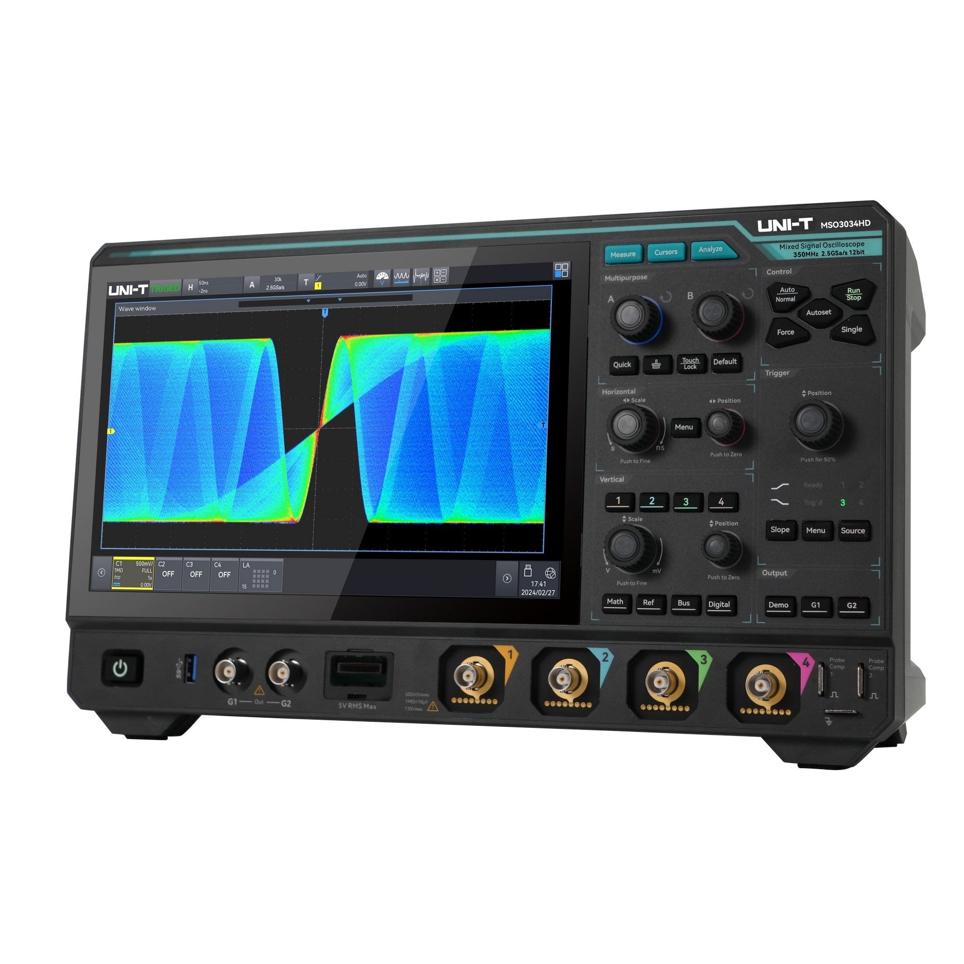 MSO3034HD 12-Bit 350MHz 4Ch Mixed Signal Oscilloscope