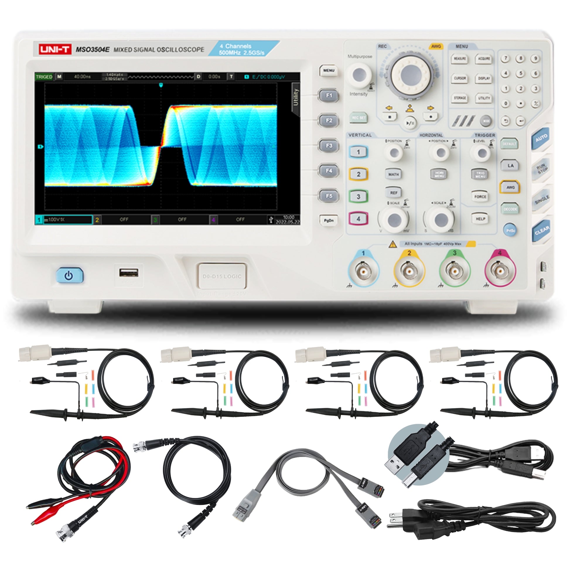 Uni-T MSO3504E-S 500MHz 4+16Ch MSO with Signal Generator with Probes Image