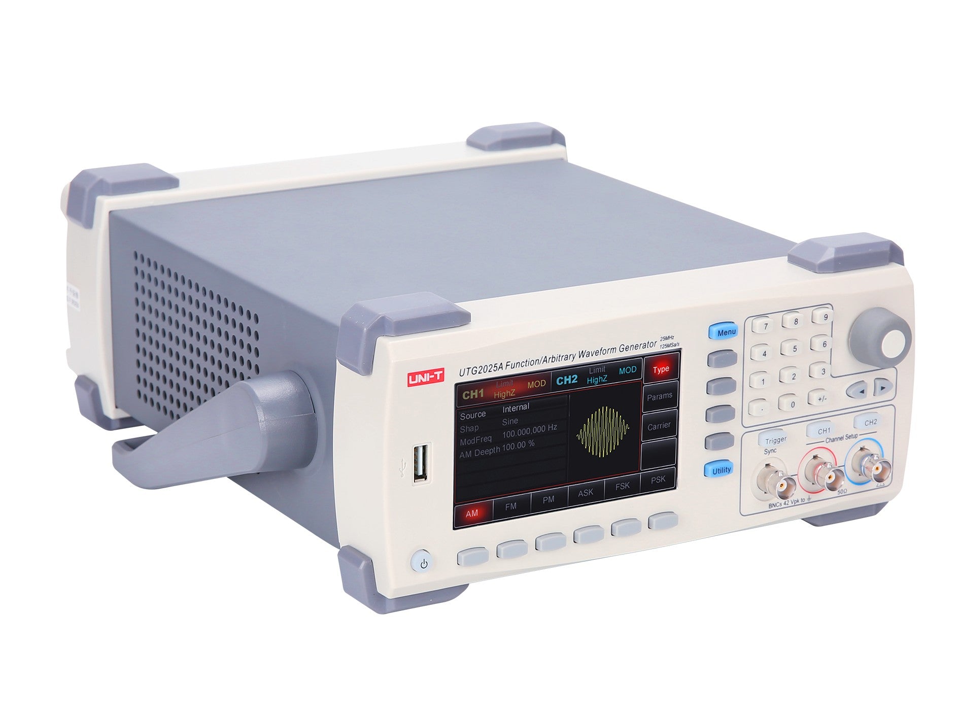 Uni-T UTG2025A 25MHz 2Ch Signature-Series Arbitrary Waveform Generator Isometric Image