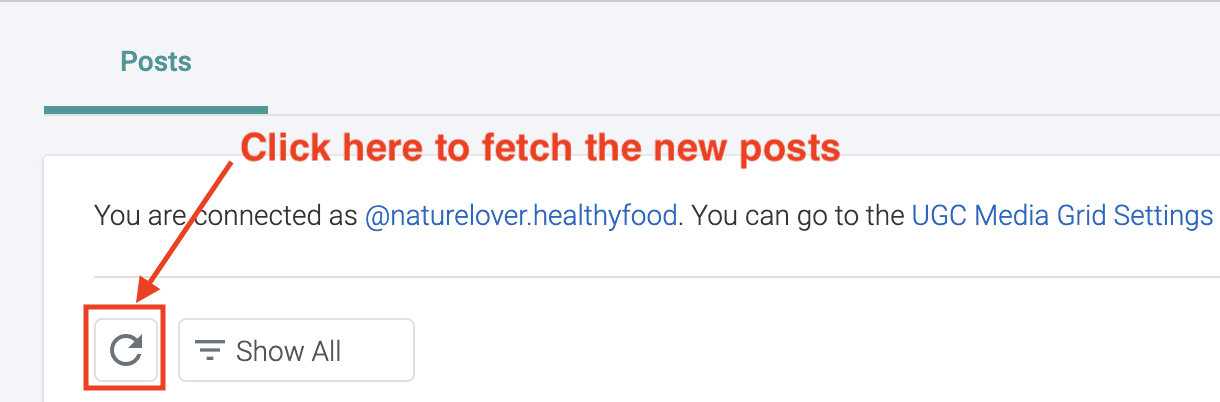 UGC media grid fetch Instagram posts