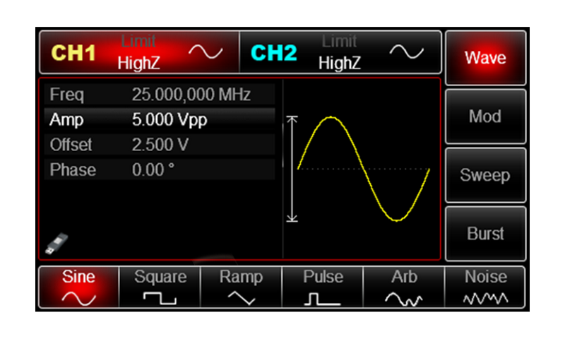 UNI-T UTG2000A 25MHz output