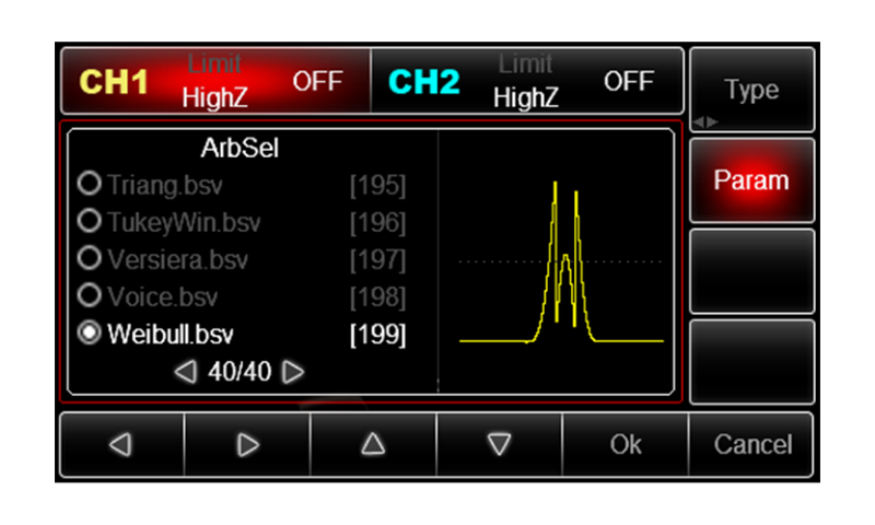 UNI-T UTG2000A arbitrary waveform functions