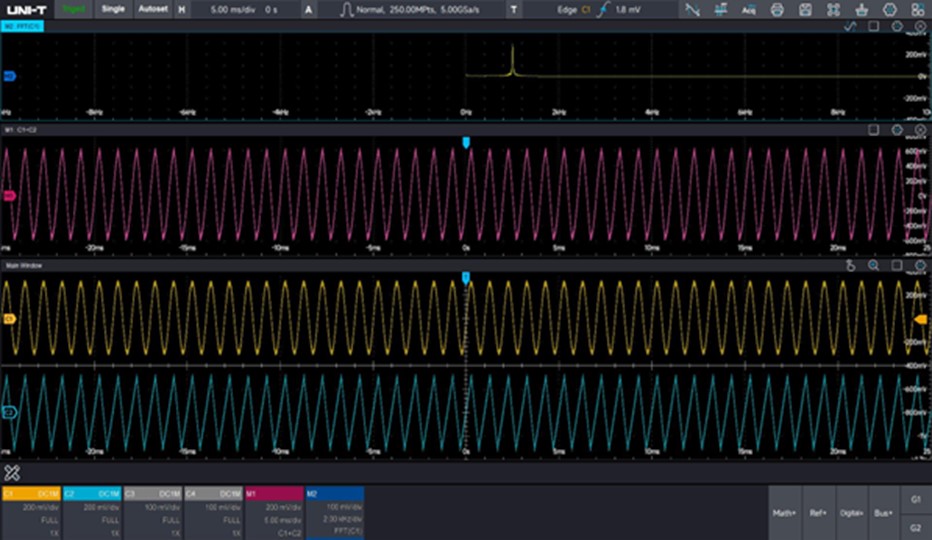 MSO7000X MultiWindow feature screen shot
